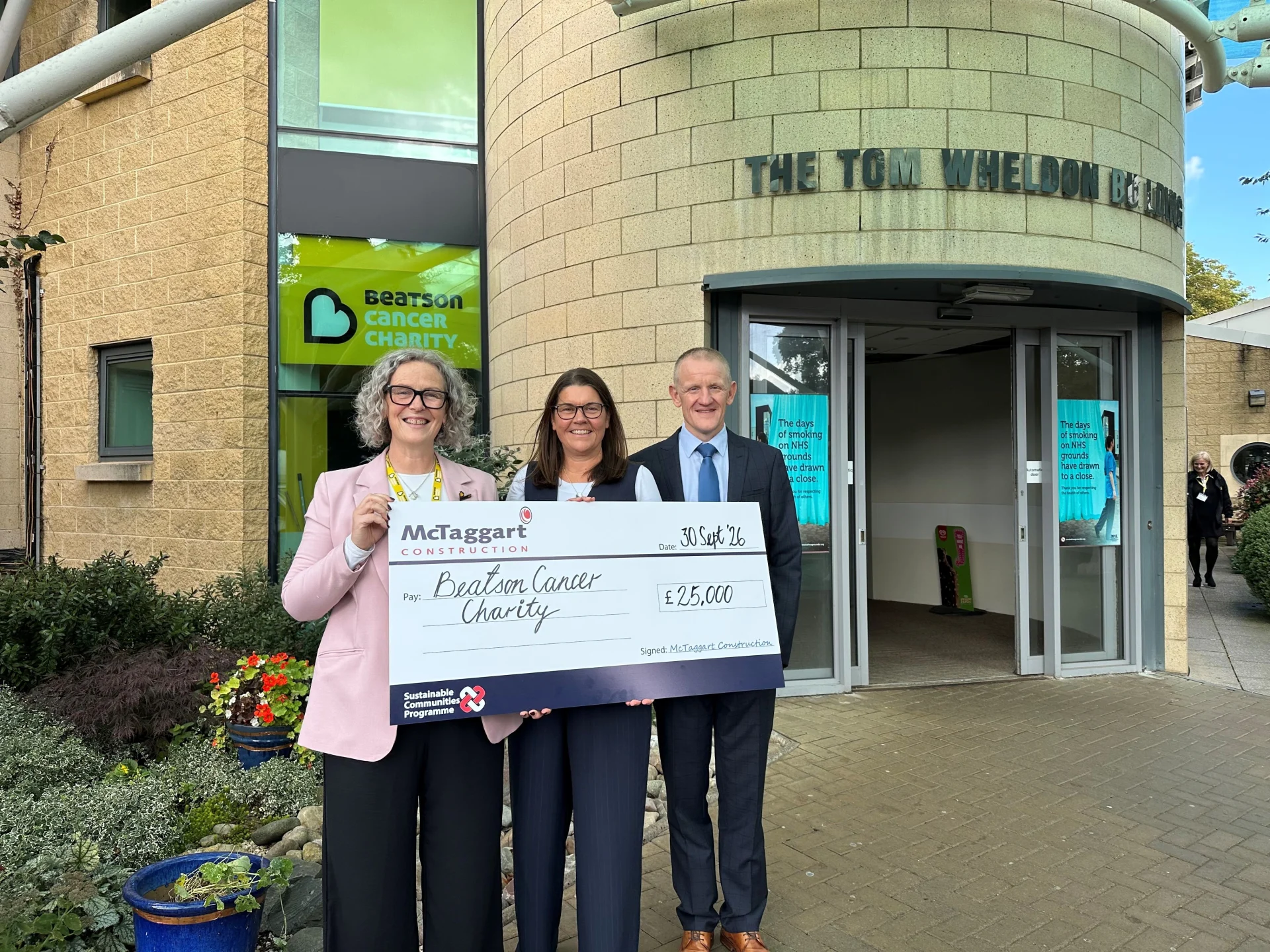 McTaggart Construction completes £80,000 programme of giving with final £25,000 donation to Beatson Cancer Charity